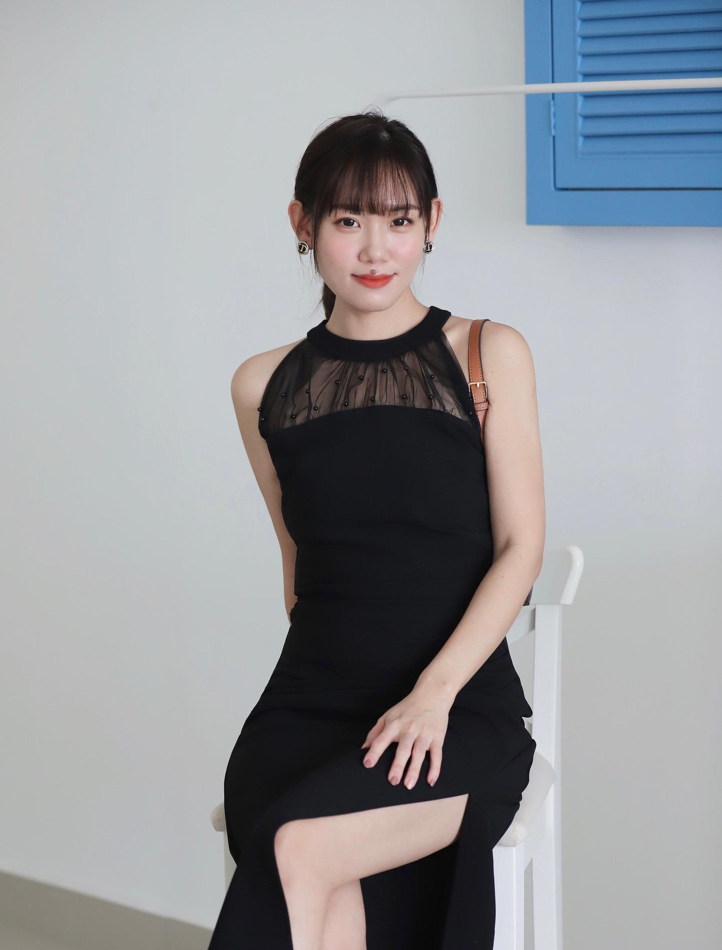 Marilyn Mesh Halter Dress