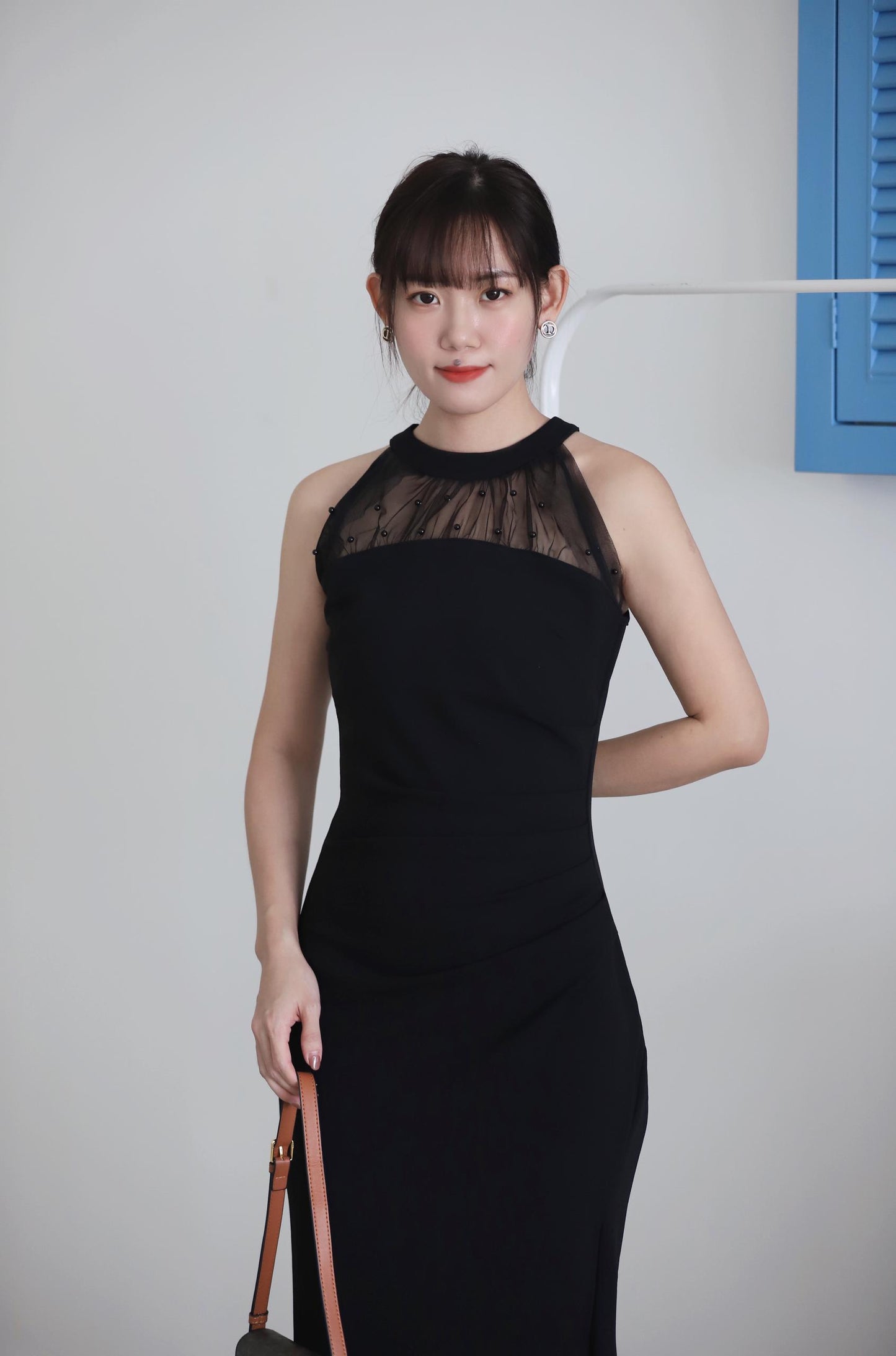 Marilyn Mesh Halter Dress