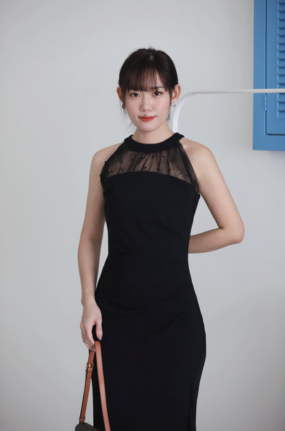 Marilyn Mesh Halter Dress
