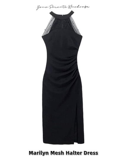 Marilyn Mesh Halter Dress