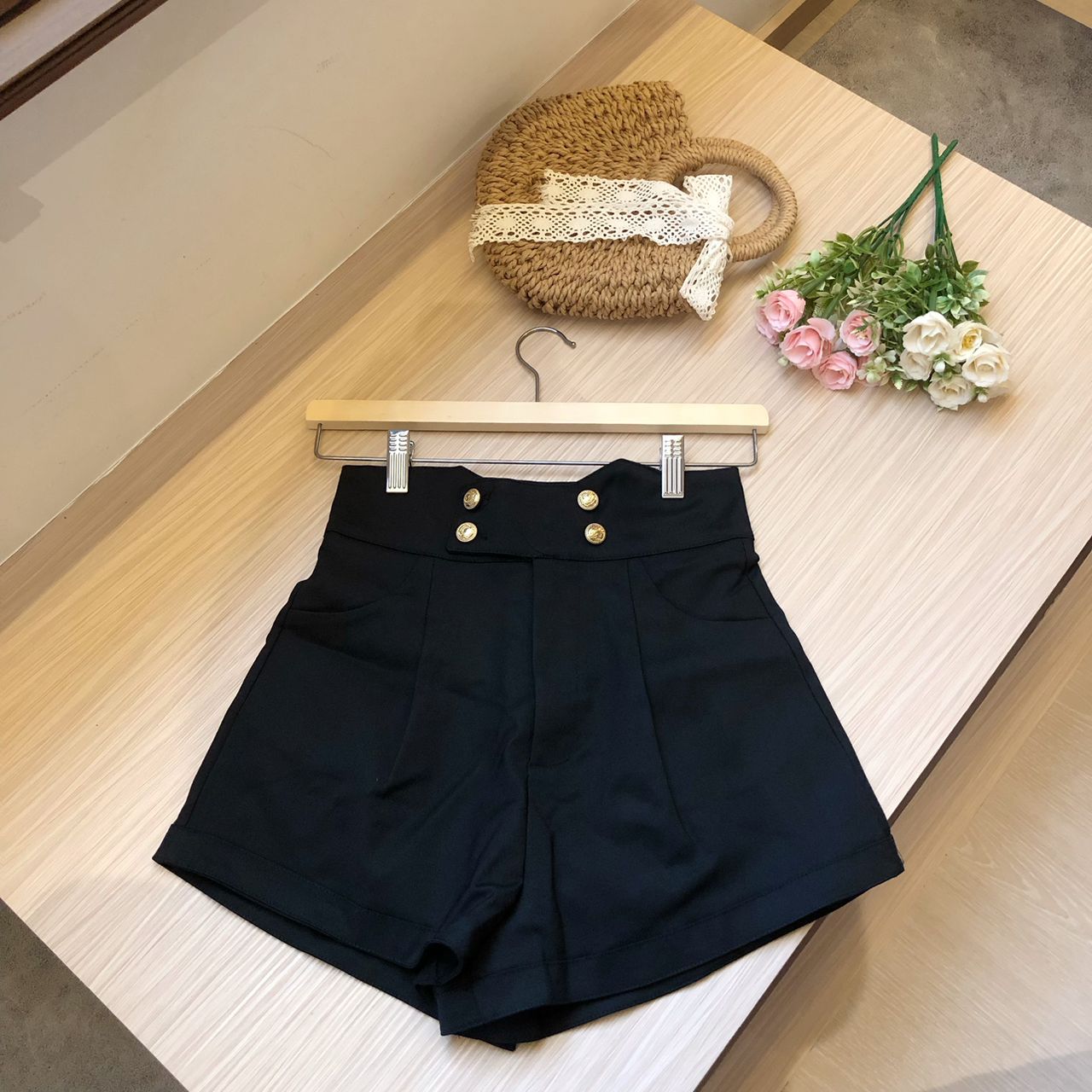 Nora Double Breasted High Waist Shorts