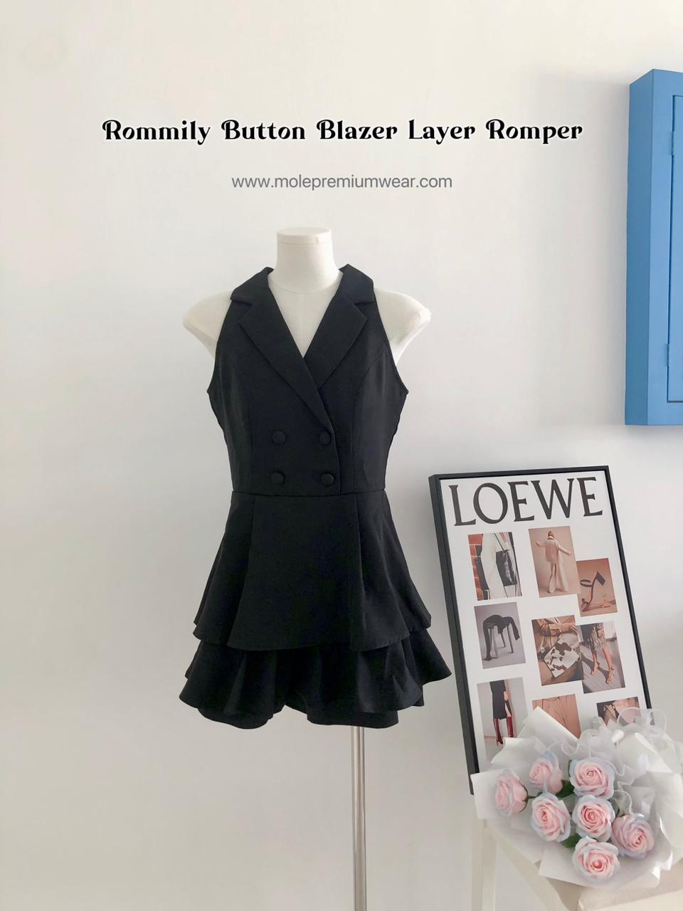 Rommily Button Blazer Layer Romper