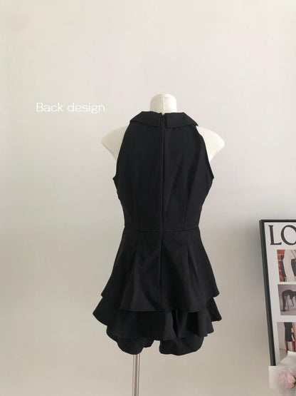 Rommily Button Blazer Layer Romper