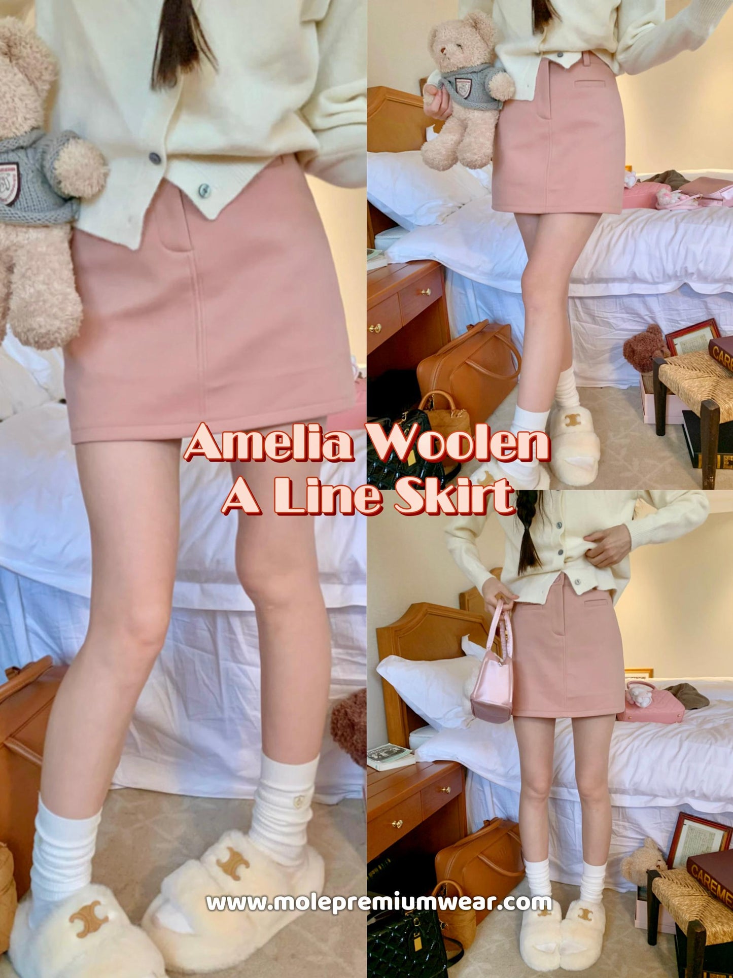 Amelia Woolen A Line Skirt