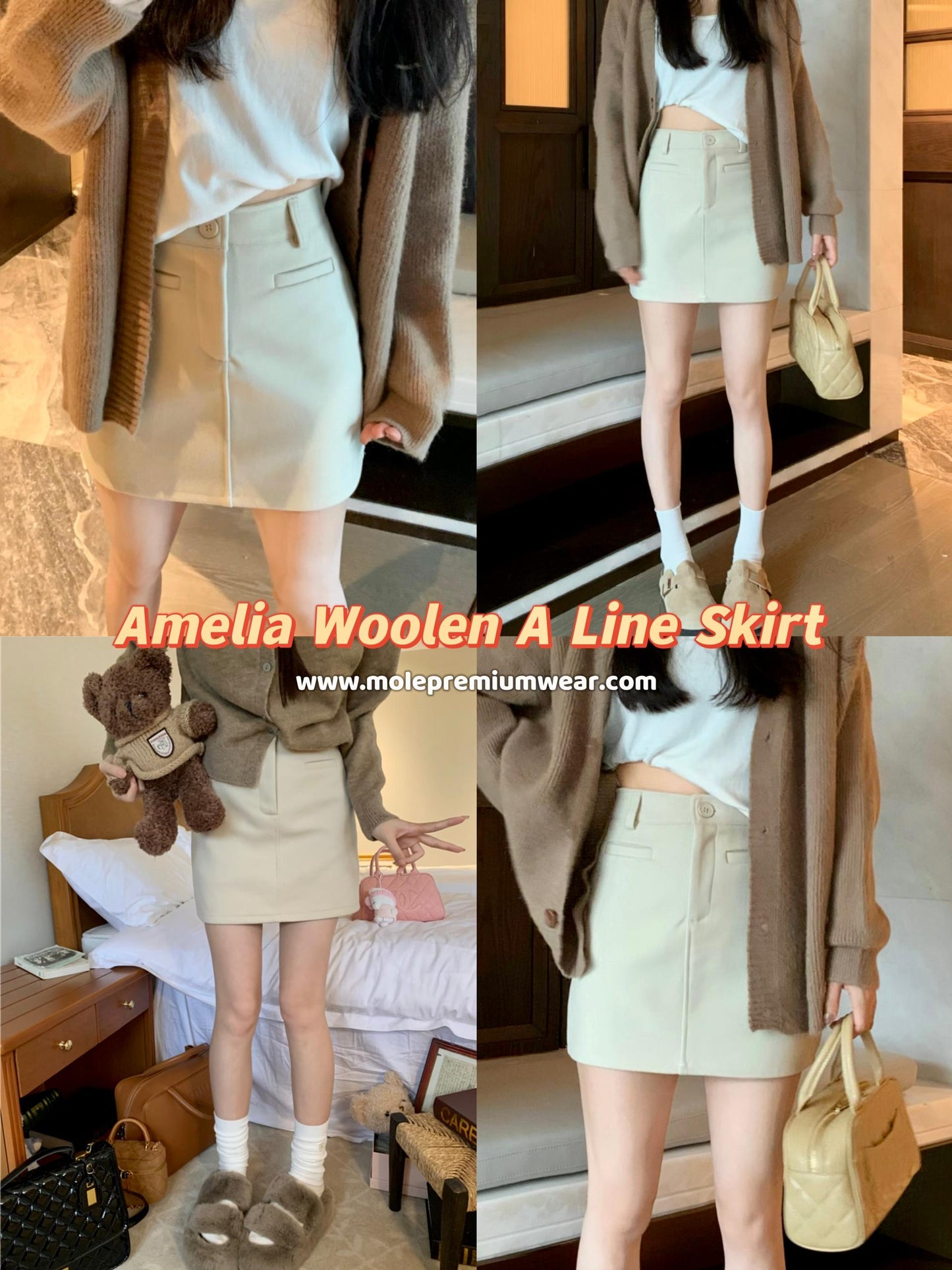 Amelia Woolen A Line Skirt