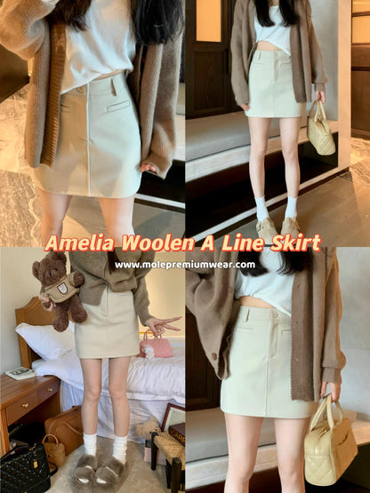 Amelia Woolen A Line Skirt
