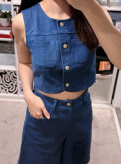 Yoona Denim Vest Set Wear