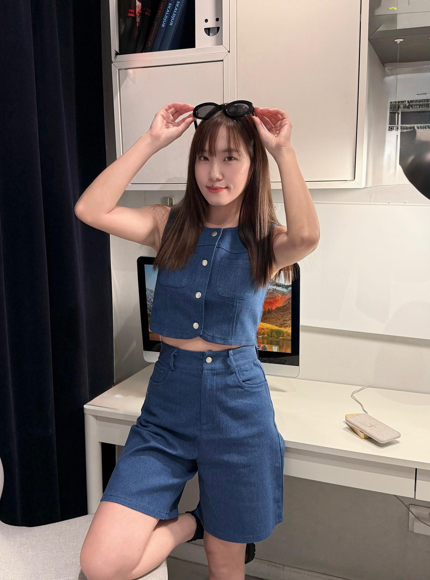 Yoona Denim Vest Set Wear