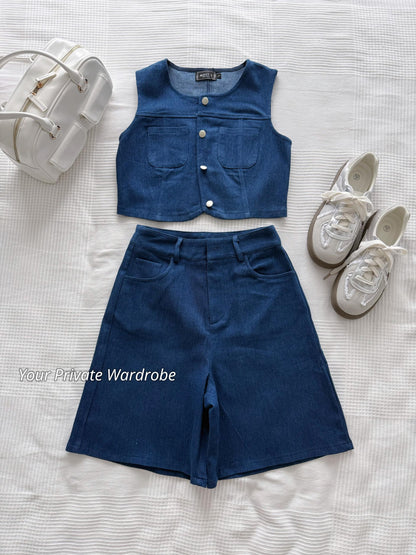 Yoona Denim Vest Set Wear