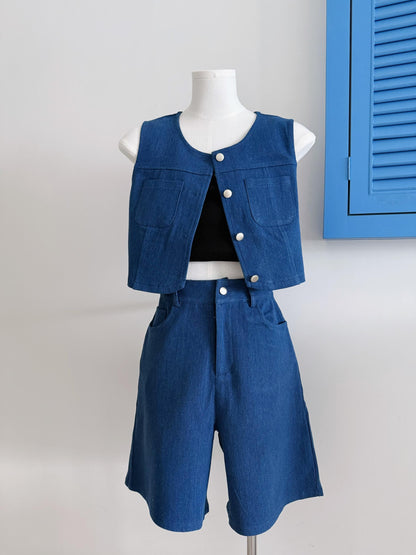 Yoona Denim Vest Set Wear
