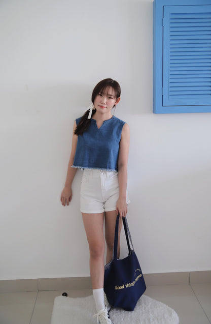 Old Money Style Denim Top