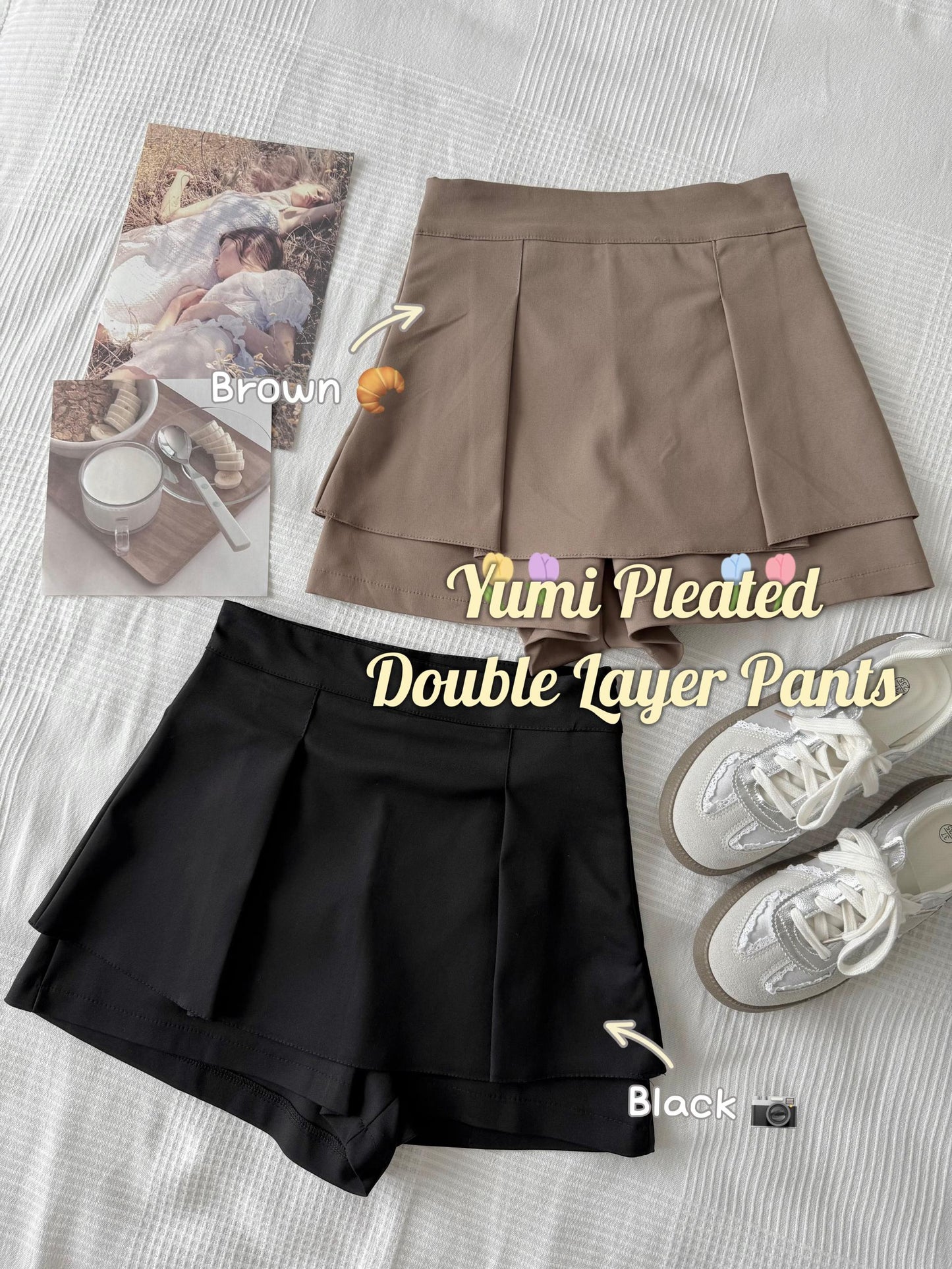 Yumi Pleated Double Layer Pants
