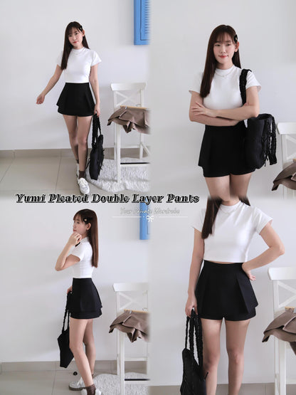 Yumi Pleated Double Layer Pants