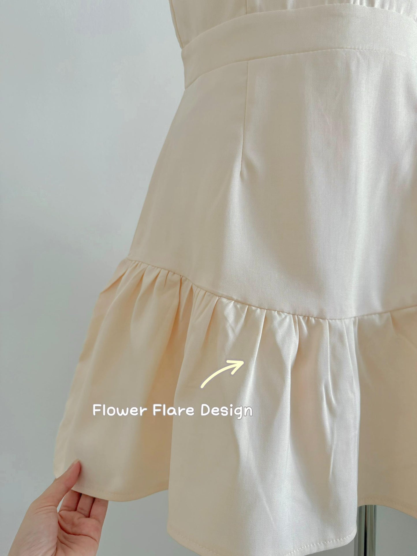 Emma Polo Collar Cream Dress