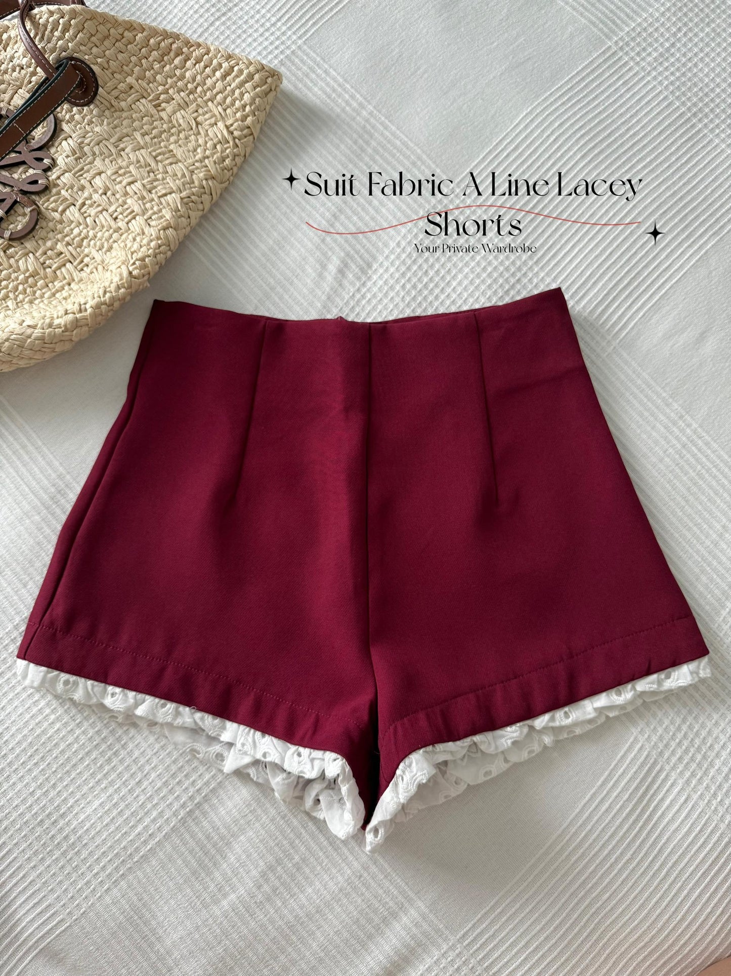 Suit Fabric A Line Lacey Shorts