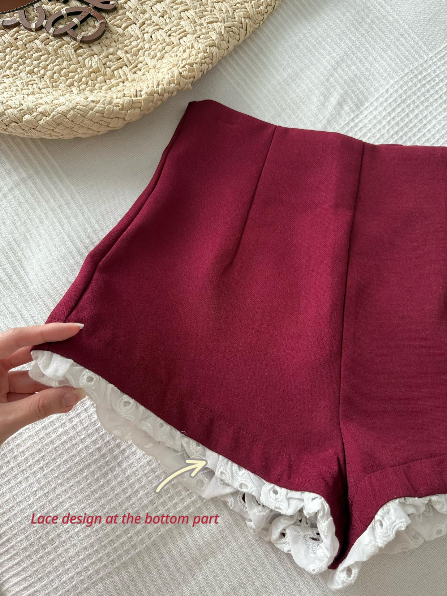 Suit Fabric A Line Lacey Shorts
