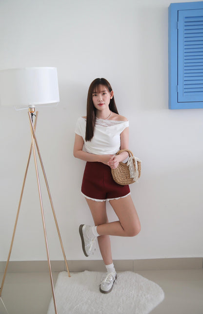 Suit Fabric A Line Lacey Shorts
