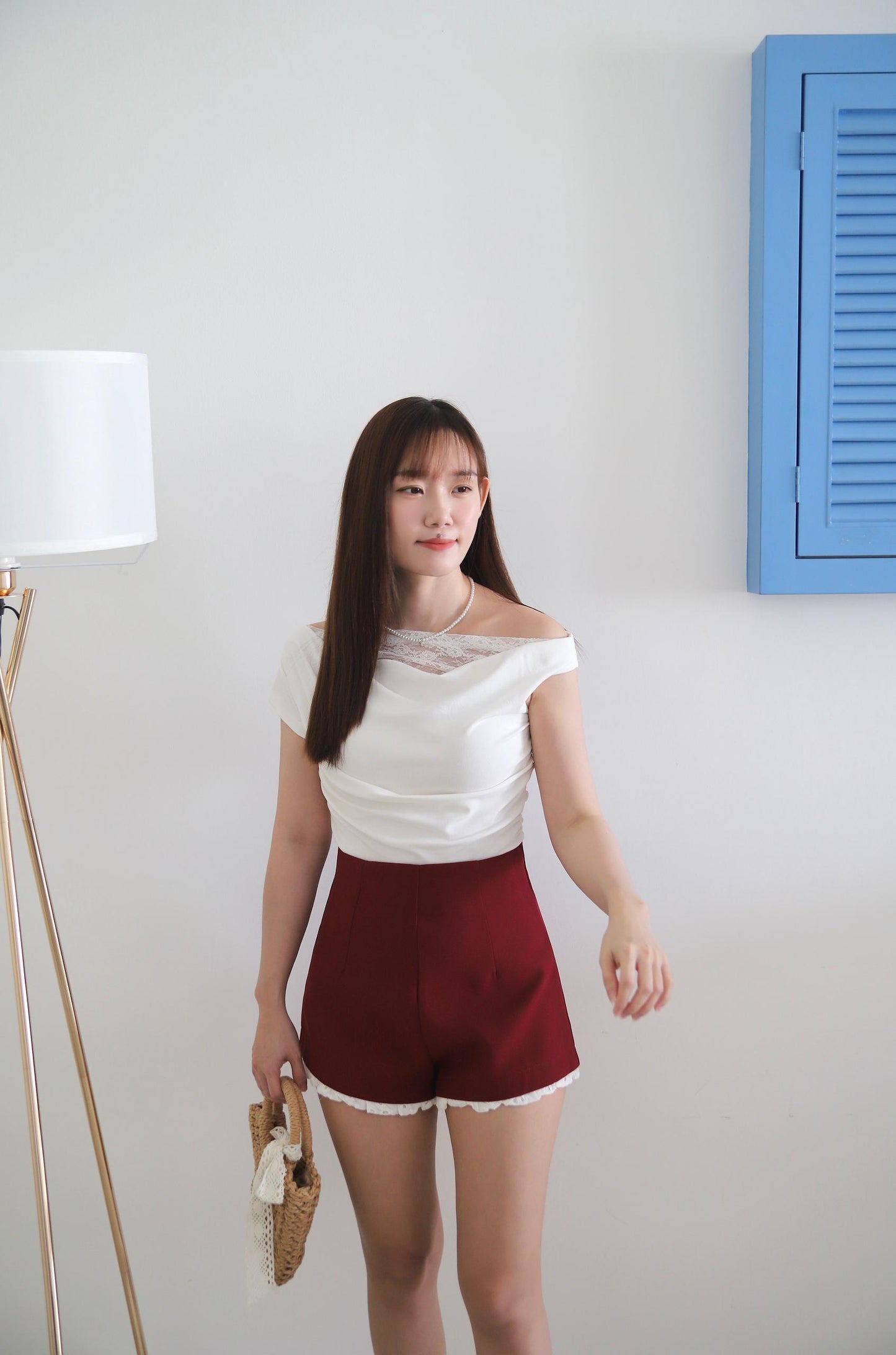 Suit Fabric A Line Lacey Shorts