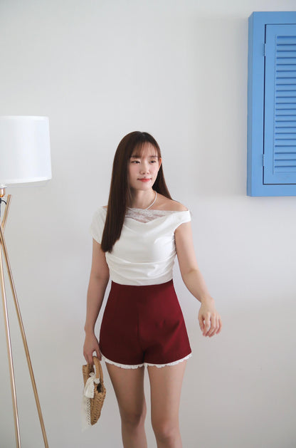 Suit Fabric A Line Lacey Shorts