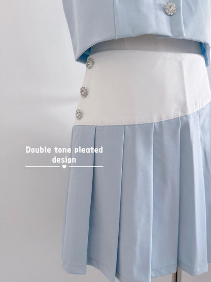 Bluebell Vest Pleated Set Wear