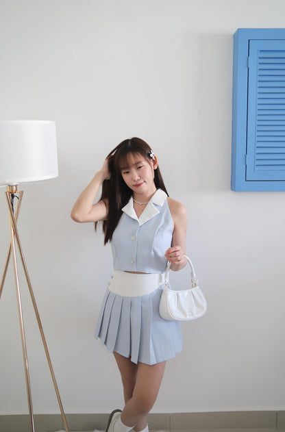 Bluebell Vest Pleated Set Wear