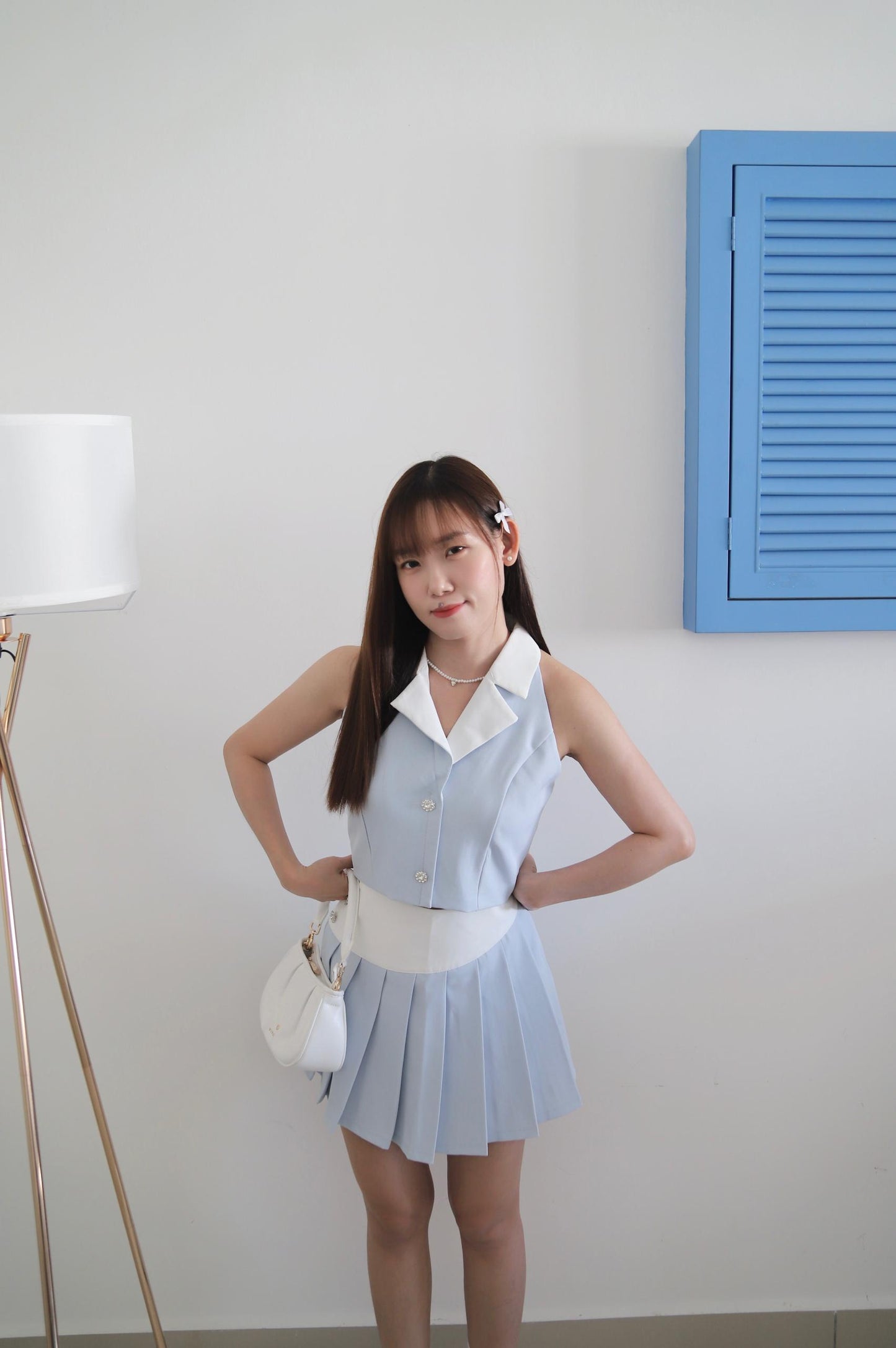 Bluebell Vest Pleated Set Wear