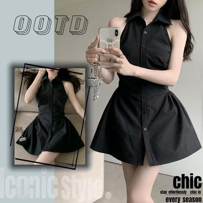 Jennie Button A Shape Dress