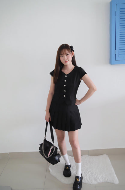 Rosie Classy Pleated Skirt Set