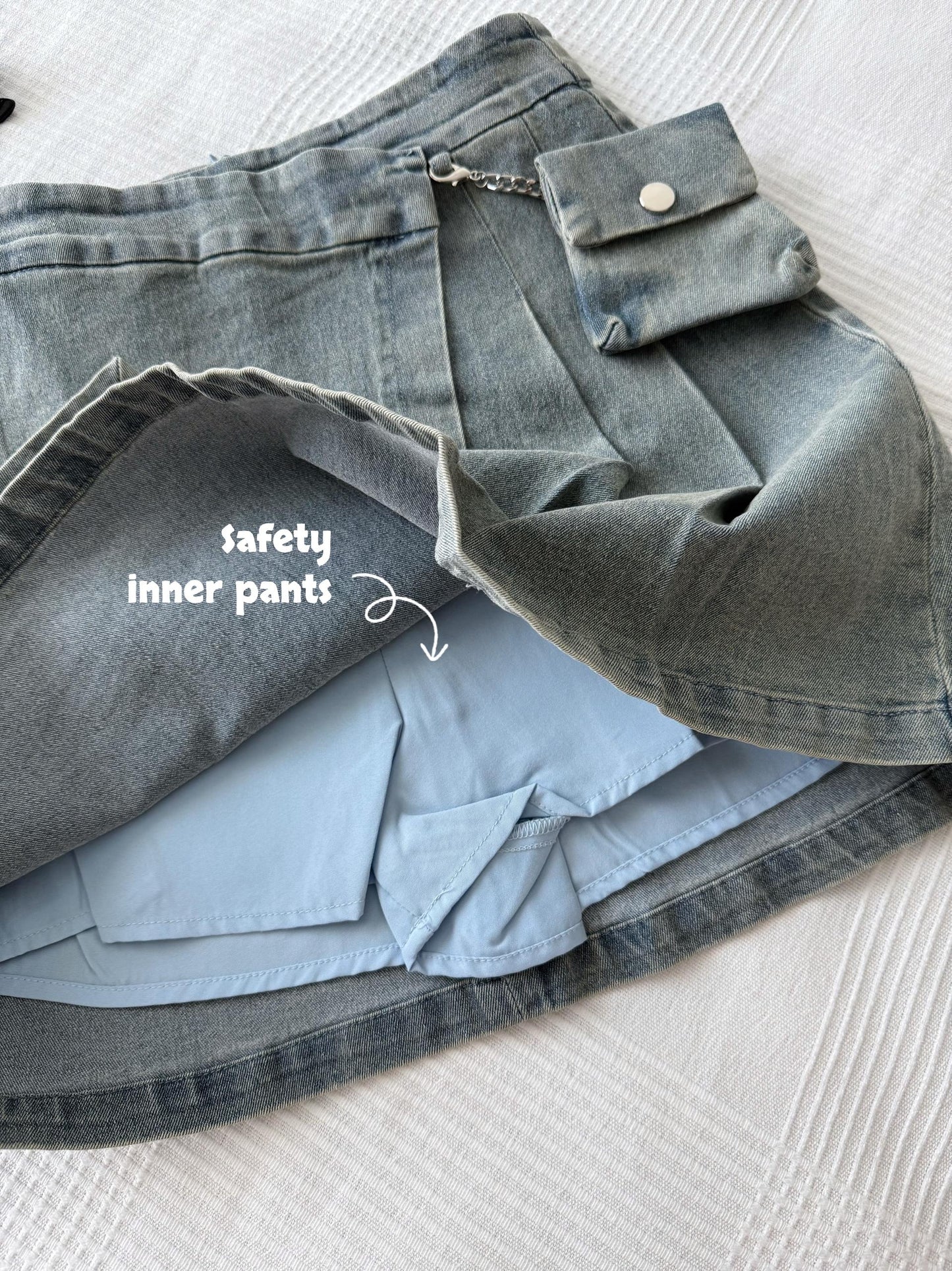 Mona Denim Small Bag Skirt