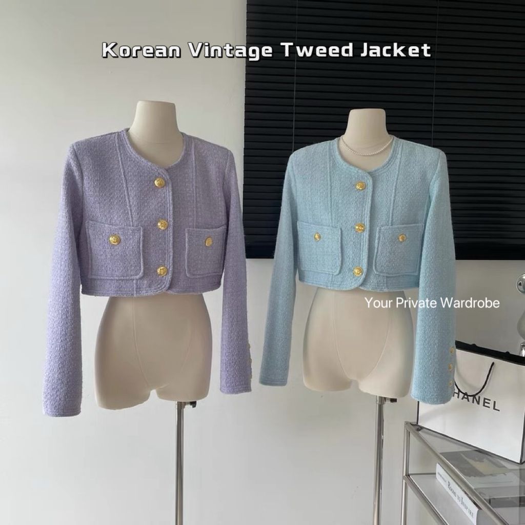 Korean Vintage Tweed Jacket