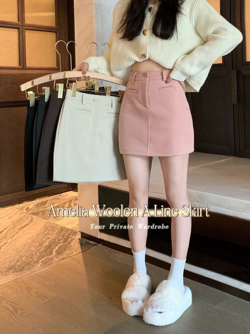 Amelia Woolen A Line Skirt