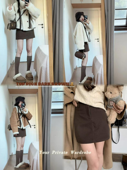 Amelia Woolen A Line Skirt