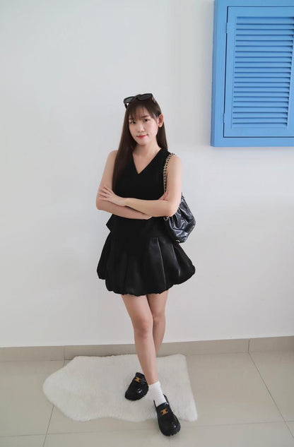 Angelica Vest Silk Bud Skirt Set