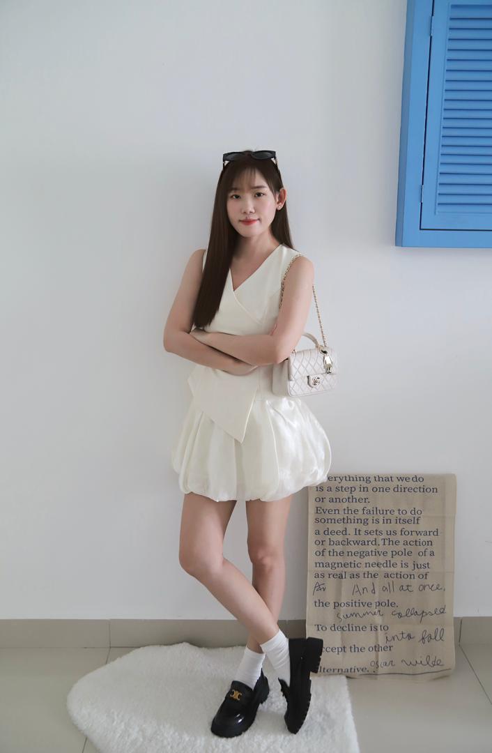 Angelica Vest Silk Bud Skirt Set