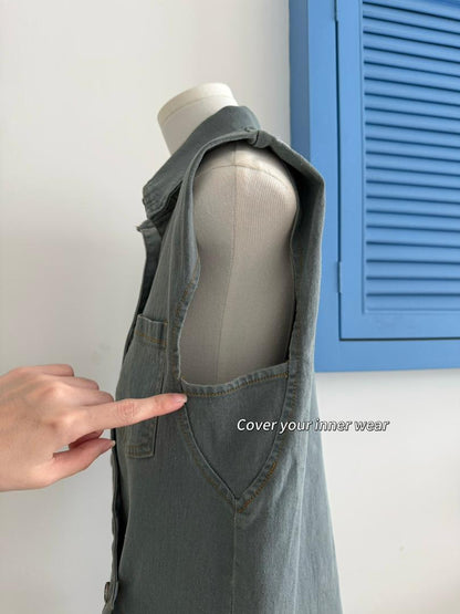 Retro Irregular Denim Suit