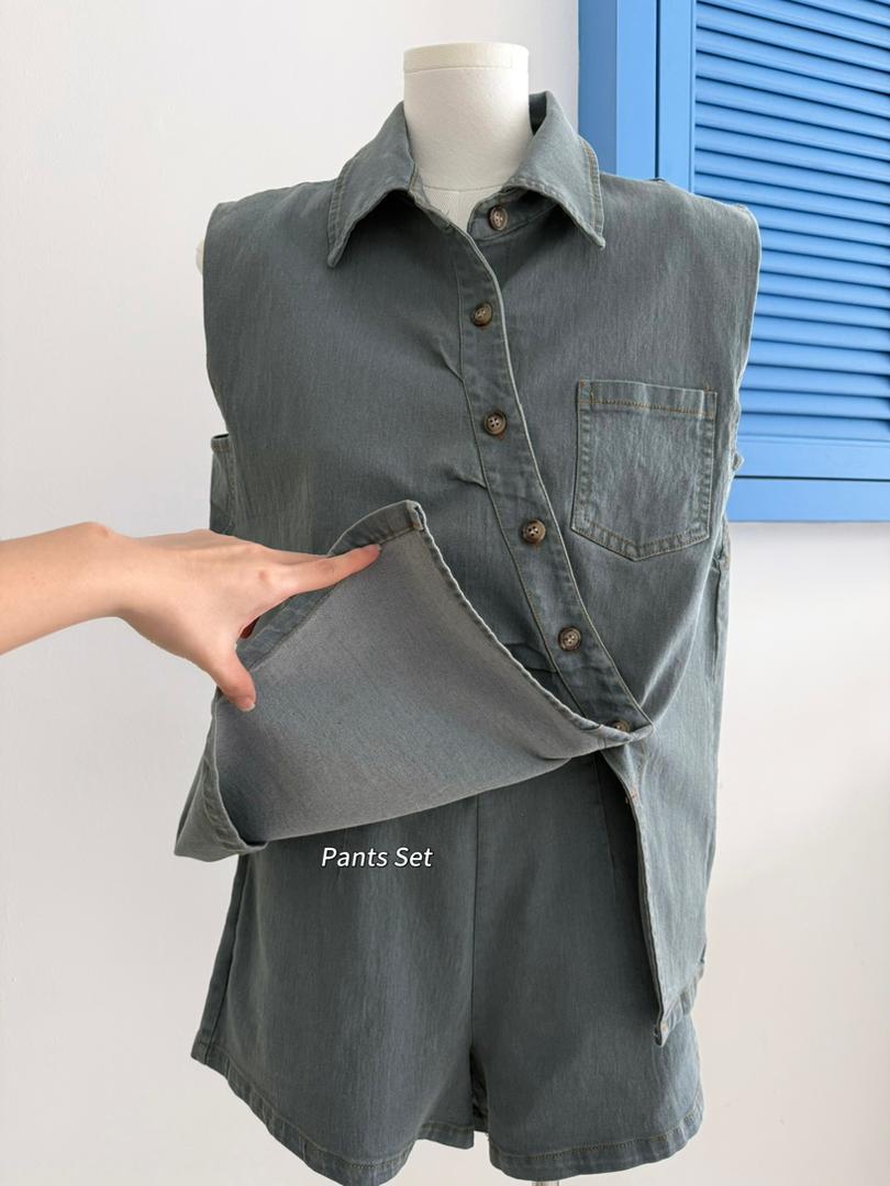 Retro Irregular Denim Suit
