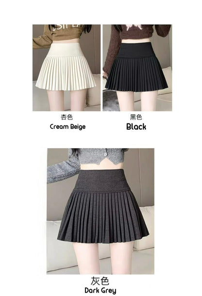 Tiana Wool Pleated A Line Skirt