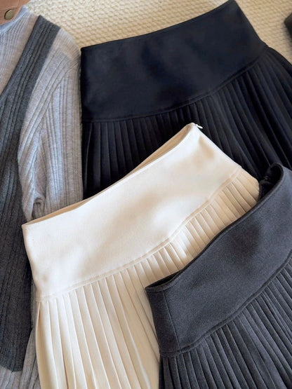 Tiana Wool Pleated A Line Skirt