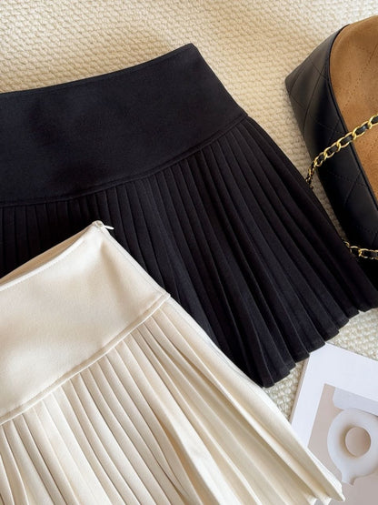 Tiana Wool Pleated A Line Skirt