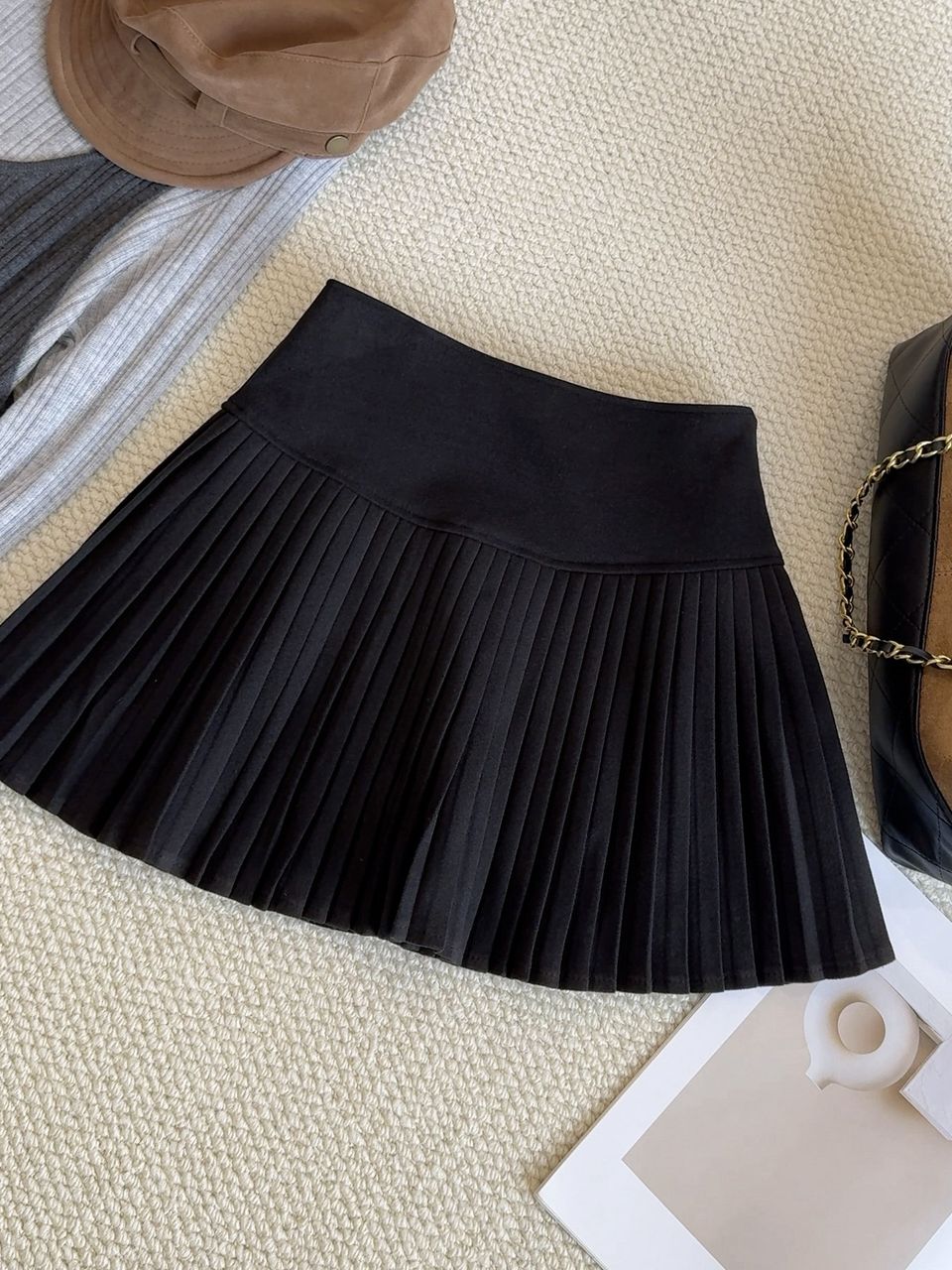 Tiana Wool Pleated A Line Skirt