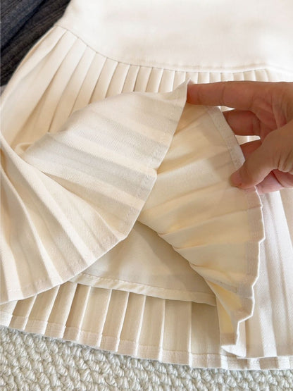 Tiana Wool Pleated A Line Skirt