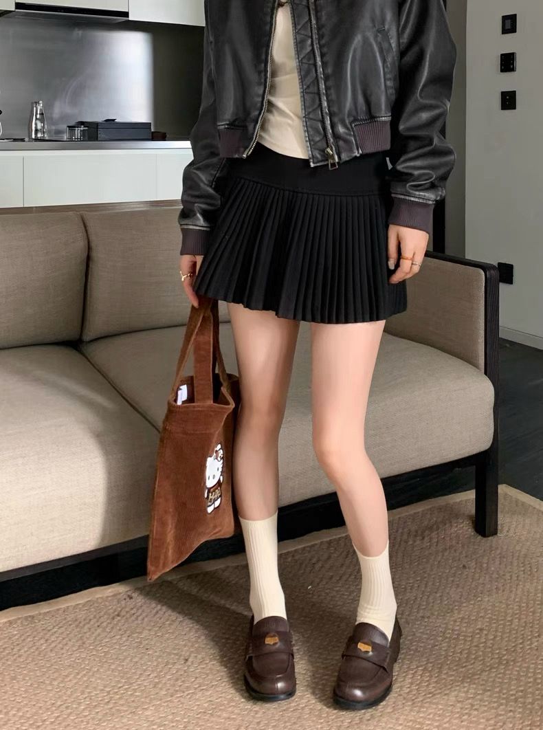 Tiana Wool Pleated A Line Skirt