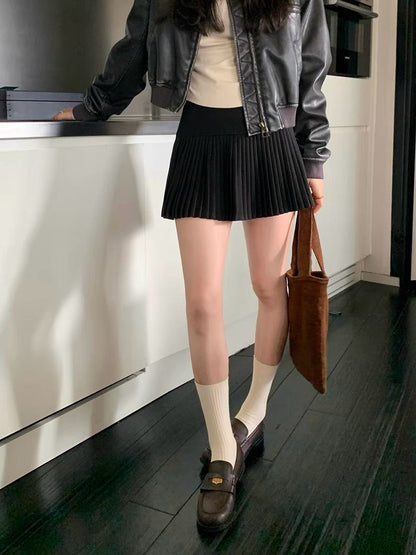 Tiana Wool Pleated A Line Skirt