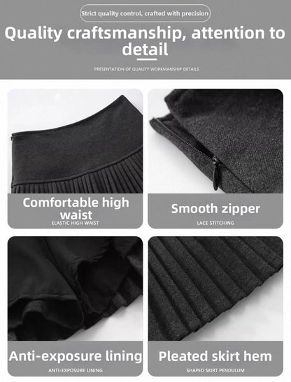 Tiana Wool Pleated A Line Skirt