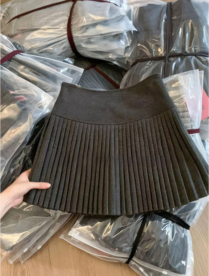 Tiana Wool Pleated A Line Skirt