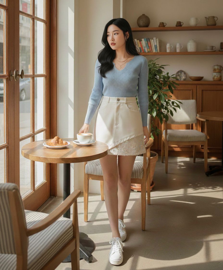 Emma Ivory Splice Skirt