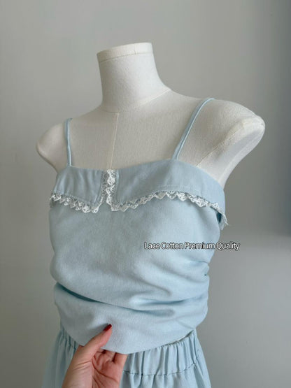 Summer Light Blue Two Piece Dress