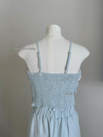 Summer Light Blue Two Piece Dress
