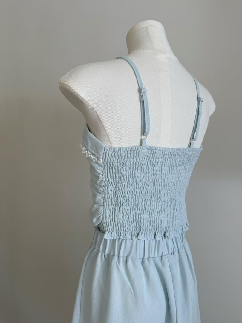 Summer Light Blue Two Piece Dress