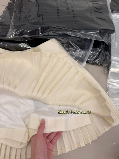 Tiana Wool Pleated A Line Skirt